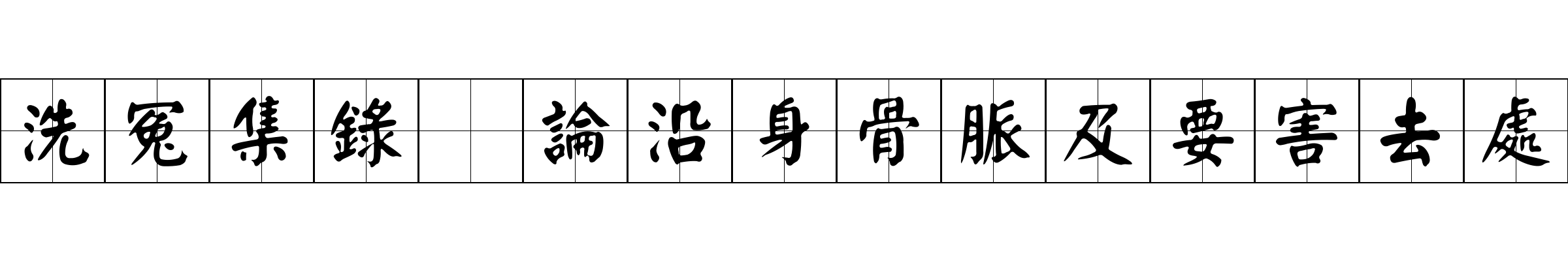 洗冤集錄 論沿身骨脈及要害去處